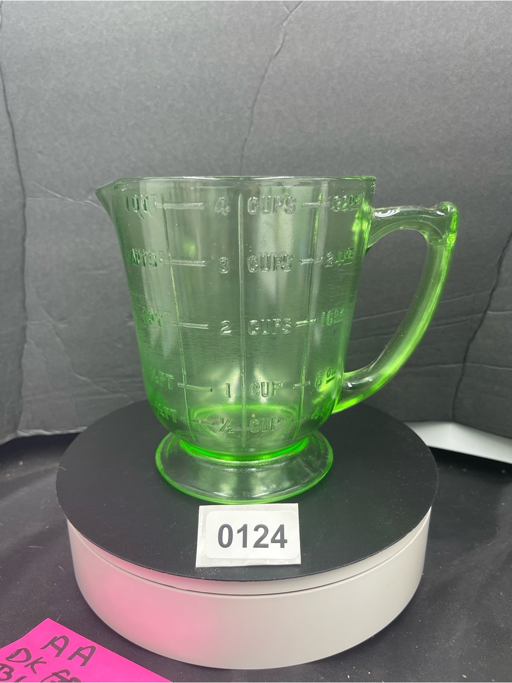Uranium Glass Measuring Pitcher - Vintage Style